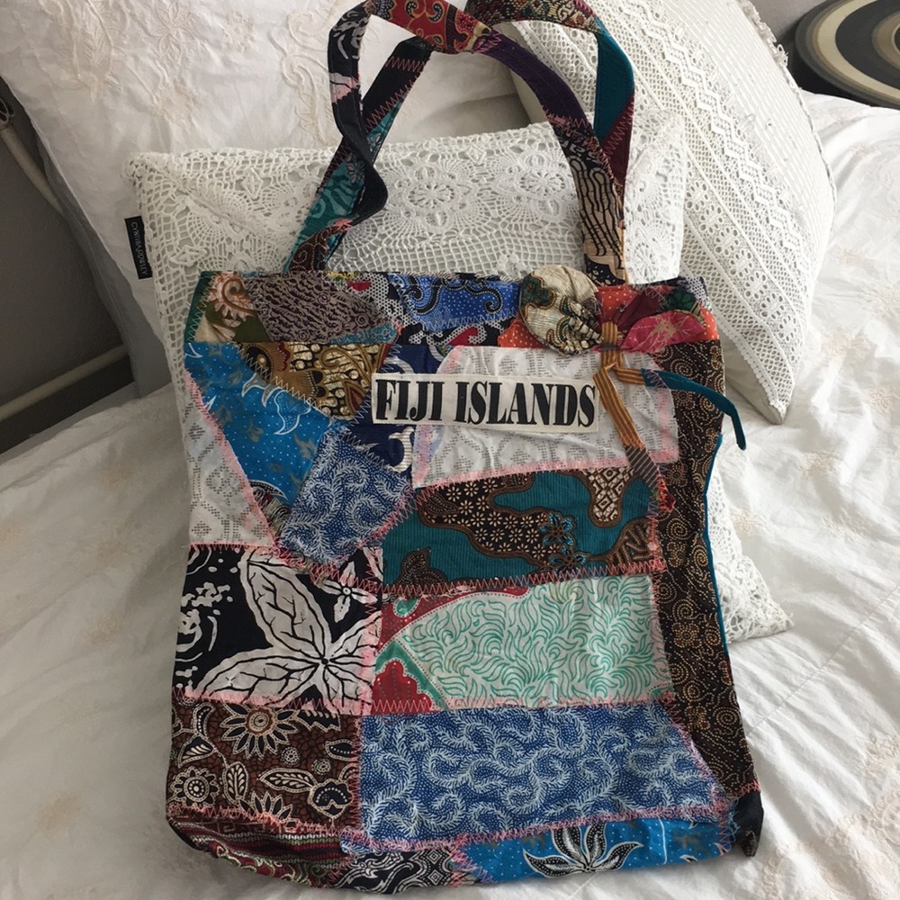 NWA patched pattern tote bag from Fiji